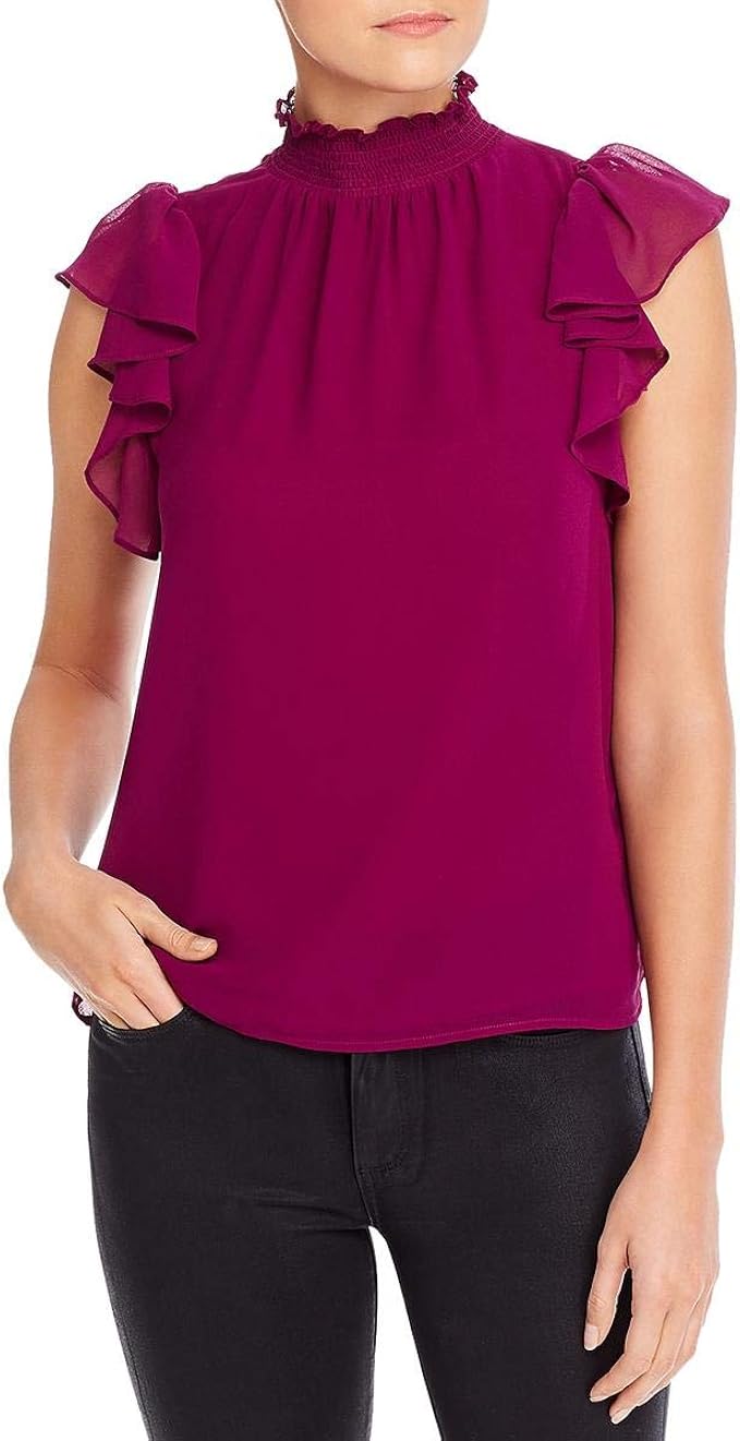 1. state 女式飘袖缩褶领衬衫